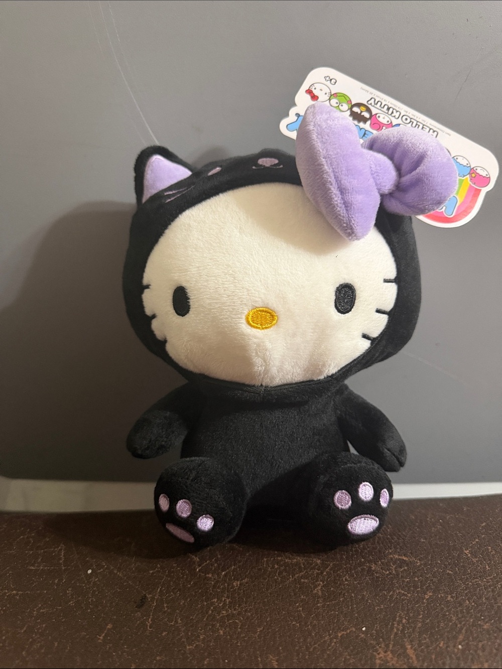 Sanrio Hello Kitty Black Cat Plush with Purple Bow
